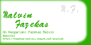 malvin fazekas business card